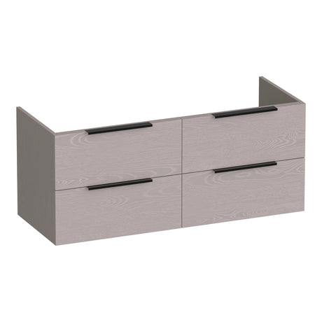 BRAUER Elevate onderkast 120 excl. opleggrepen met 4 softclose lades en 2 sifon uitsparingen Timber Greige OK-EL120-4TE