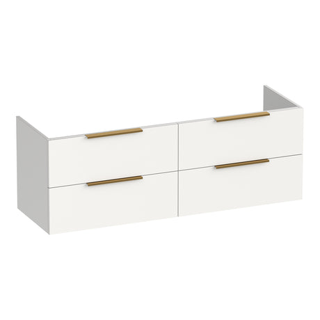 BRAUER Elevate onderkast 140 excl. opleggrepen met 4 softclose lades en 2 sifon uitsparingen mat wit OK-EL140MW