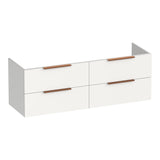 BRAUER Elevate onderkast 140 excl. opleggrepen met 4 softclose lades en 2 sifon uitsparingen mat wit OK-EL140MW