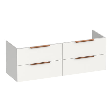 BRAUER Elevate onderkast 140 excl. opleggrepen met 4 softclose lades en 2 sifon uitsparingen mat wit OK-EL140MW