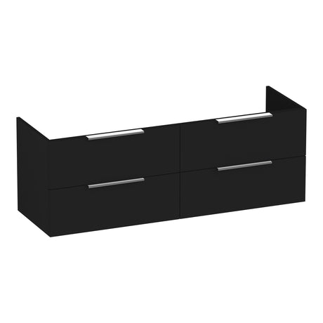 BRAUER Elevate onderkast 140 excl. opleggrepen met 4 softclose lades en 2 sifon uitsparingen mat zwart OK-EL140MZ