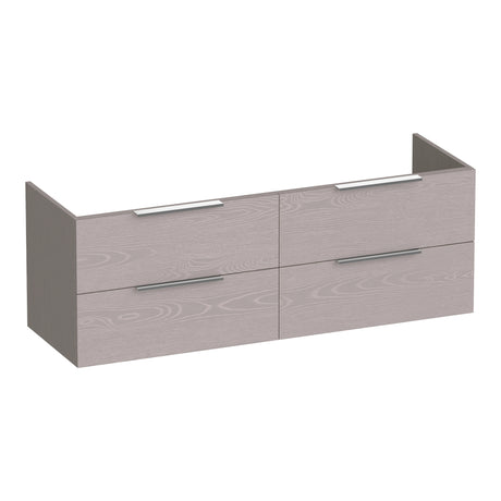 BRAUER Elevate onderkast 140 excl. opleggrepen met 4 softclose lades en 2 sifon uitsparingen Timber Greige OK-EL140TE