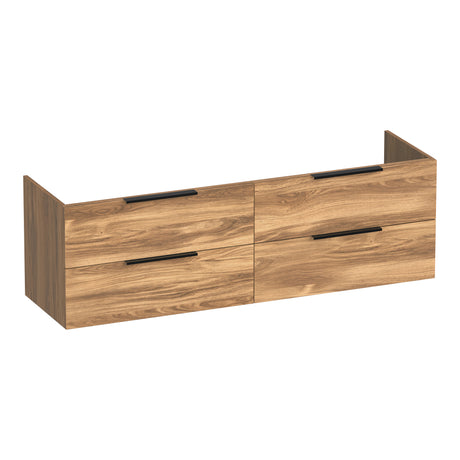 BRAUER Elevate onderkast 160 excl. opleggrepen met 4 softclose lades en 2 sifon uitsparingen Honey OK-EL160HO