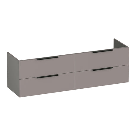BRAUER Elevate onderkast 160 excl. opleggrepen met 4 softclose lades en 2 sifon uitsparingen mat taupe OK-EL160MT