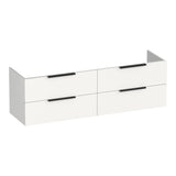 BRAUER Elevate onderkast 160 excl. opleggrepen met 4 softclose lades en 2 sifon uitsparingen mat wit OK-EL160MW