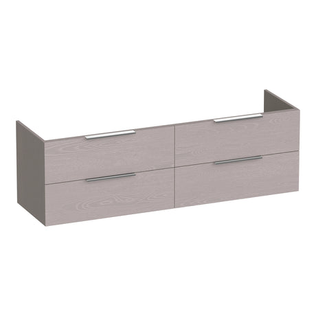 BRAUER Elevate onderkast 160 excl. opleggrepen met 4 softclose lades en 2 sifon uitsparingen Timber Greige OK-EL160TE
