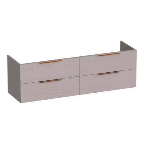 BRAUER Elevate onderkast 160 excl. opleggrepen met 4 softclose lades en 2 sifon uitsparingen Timber Greige OK-EL160TE