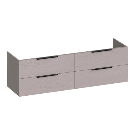 BRAUER Elevate onderkast 160 excl. opleggrepen met 4 softclose lades en 2 sifon uitsparingen Timber Greige OK-EL160TE