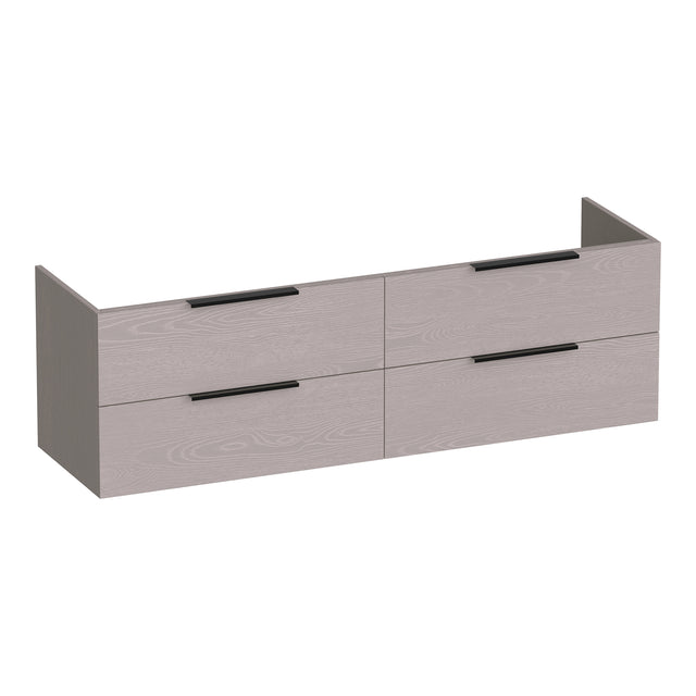 BRAUER Elevate onderkast 160 excl. opleggrepen met 4 softclose lades en 2 sifon uitsparingen Timber Greige OK-EL160TE