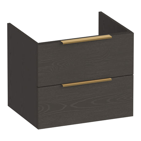 BRAUER Elevate onderkast 60 excl. opleggrepen met 2 softclose lades en 1 sifon uitsparing Timber Anthracite OK-EL60TA