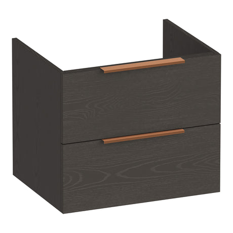 BRAUER Elevate onderkast 60 excl. opleggrepen met 2 softclose lades en 1 sifon uitsparing Timber Anthracite OK-EL60TA
