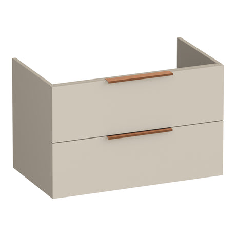 BRAUER Elevate onderkast 80 excl. opleggrepen met 2 softclose lades en 1 sifon uitsparing mat beige OK-EL80MB