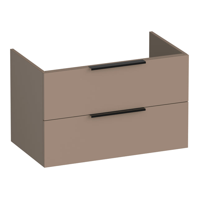 BRAUER Elevate onderkast 80 excl. opleggrepen met 2 softclose lades en 1 sifon uitsparing mat mokka OK-EL80MM