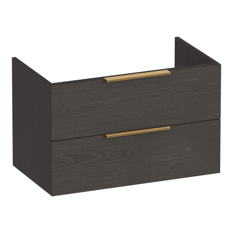 BRAUER Elevate onderkast 80 excl. opleggrepen met 2 softclose lades en 1 sifon uitsparing Timber Anthracite OK-EL80TA