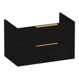 BRAUER Elevate onderkast 80 excl. opleggrepen met 2 softclose lades en 1 sifon uitsparing Timber Black OK-EL80TB