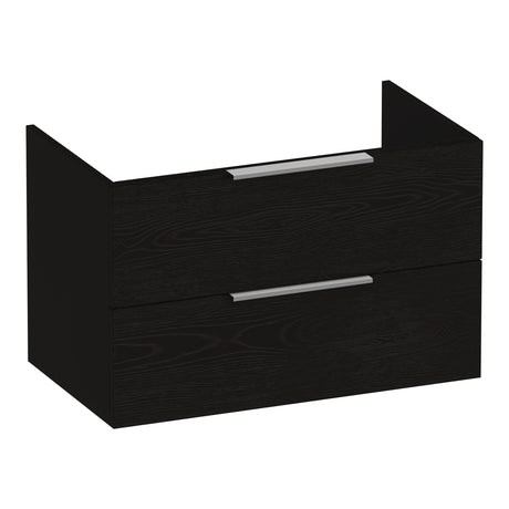 BRAUER Elevate onderkast 80 excl. opleggrepen met 2 softclose lades en 1 sifon uitsparing Timber Black OK-EL80TB