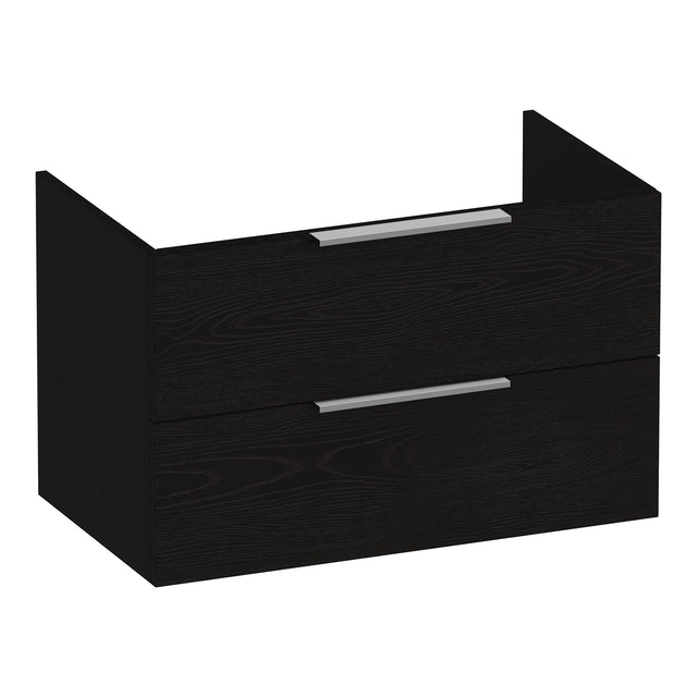 BRAUER Elevate onderkast 80 excl. opleggrepen met 2 softclose lades en 1 sifon uitsparing Timber Black OK-EL80TB