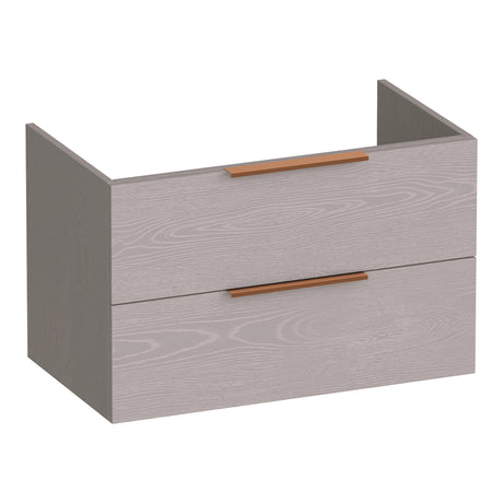 BRAUER Elevate onderkast 80 excl. opleggrepen met 2 softclose lades en 1 sifon uitsparing Timber Greige OK-EL80TE
