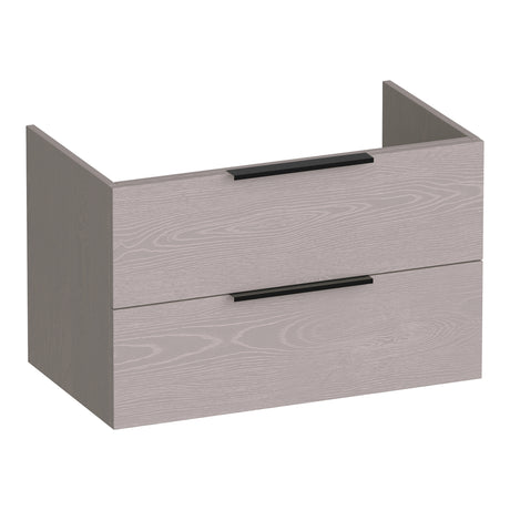 BRAUER Elevate onderkast 80 excl. opleggrepen met 2 softclose lades en 1 sifon uitsparing Timber Greige OK-EL80TE