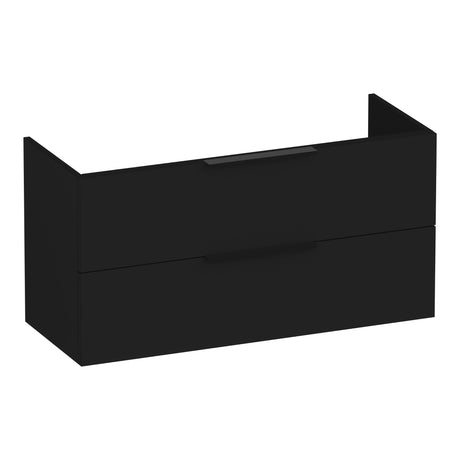 BRAUER Elevate onderkast ondiep 100 excl. opleggrepen met 2 softclose lades en 1 sifon uitsparing mat zwart OK-ELO100MZ