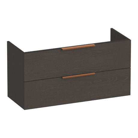 BRAUER Elevate onderkast ondiep 100 excl. opleggrepen met 2 softclose lades en 1 sifon uitsparing Timber Anthracite OK-ELO100TA