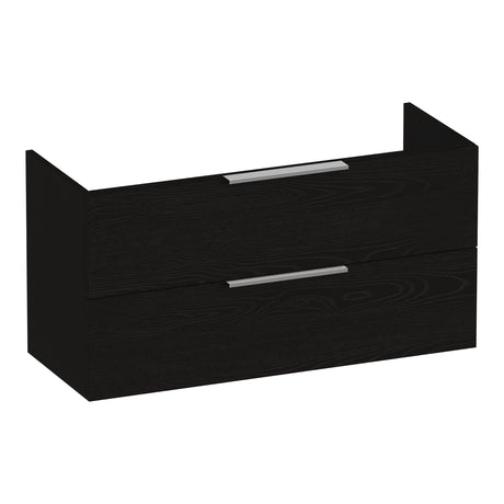 BRAUER Elevate onderkast ondiep 100 excl. opleggrepen met 2 softclose lades en 1 sifon uitsparing Timber Black OK-ELO100TB