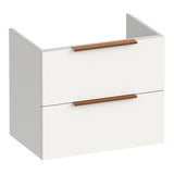 BRAUER Elevate onderkast ondiep 60 excl. opleggrepen met 2 softclose lades en 1 sifon uitsparing mat wit OK-ELO60MW