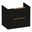 BRAUER Elevate onderkast ondiep 60 excl. opleggrepen met 2 softclose lades en 1 sifon uitsparing Timber Black OK-ELO60TB