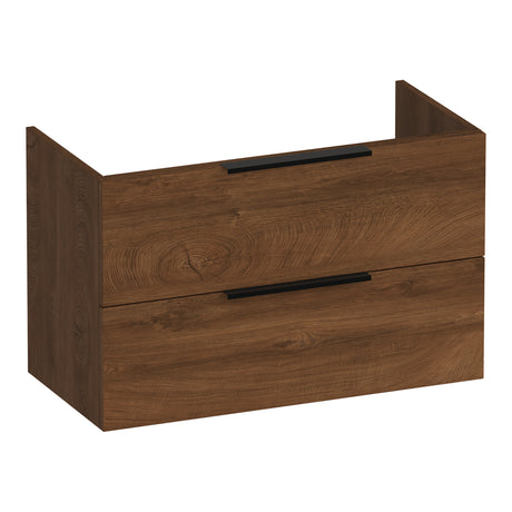 BRAUER Elevate onderkast ondiep 80 excl. opleggrepen met 2 softclose lades en 1 sifon uitsparing Forest Cacao OK-ELO80FC
