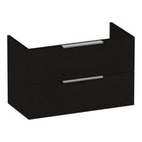 BRAUER Elevate onderkast ondiep 80 excl. opleggrepen met 2 softclose lades en 1 sifon uitsparing Timber Black OK-ELO80TB