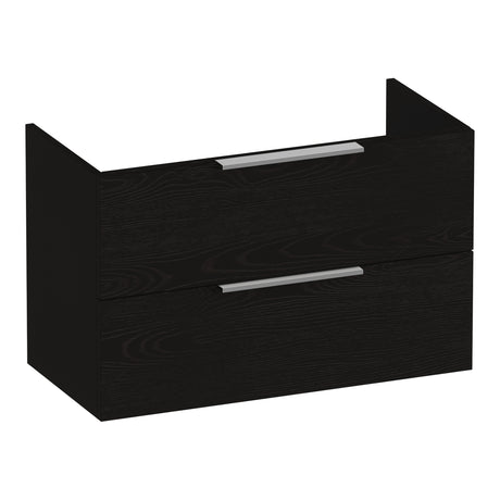 BRAUER Elevate onderkast ondiep 80 excl. opleggrepen met 2 softclose lades en 1 sifon uitsparing Timber Black OK-ELO80TB
