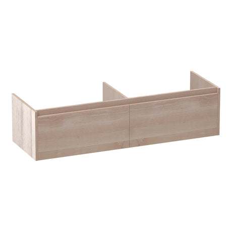 BRAUER Embrace onderkast 140 met 2 softclose lades greeploos en 2 sifon uitsparingen lamellen eiken wit OK-EM140LEW