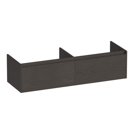BRAUER Embrace onderkast 140 met 2 softclose lades greeploos en 2 sifon uitsparingen Timber Anthracite OK-EM140TA