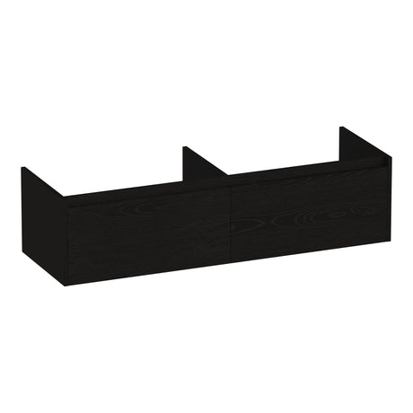 BRAUER Embrace onderkast 140 met 2 softclose lades greeploos en 2 sifon uitsparingen Timber Black OK-EM140TB