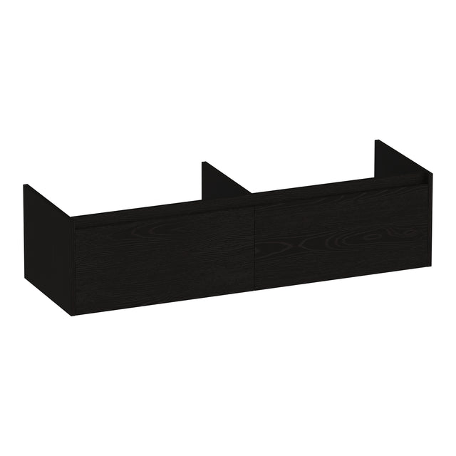BRAUER Embrace onderkast 140 met 2 softclose lades greeploos en 2 sifon uitsparingen Timber Black OK-EM140TB