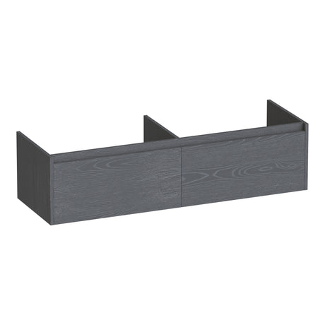 BRAUER Embrace onderkast 140 met 2 softclose lades greeploos en 2 sifon uitsparingen Timber Grey OK-EM140TG