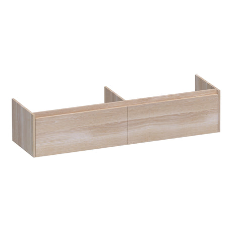 BRAUER Embrace onderkast 160 met 2 softclose lades greeploos en 2 sifon uitsparingen lamellen eiken wit OK-EM160LEW