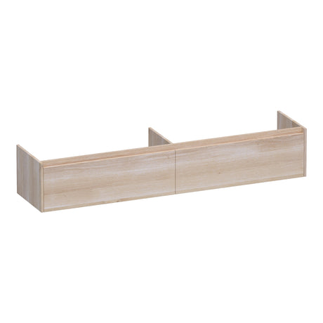 BRAUER Embrace onderkast 200 met 2 softclose lades greeploos en 2 sifon uitsparingen lamellen eiken wit OK-EM200LEW