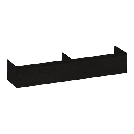 BRAUER Embrace onderkast 200 met 2 softclose lades greeploos en 2 sifon uitsparingen Timber Black OK-EM200TB