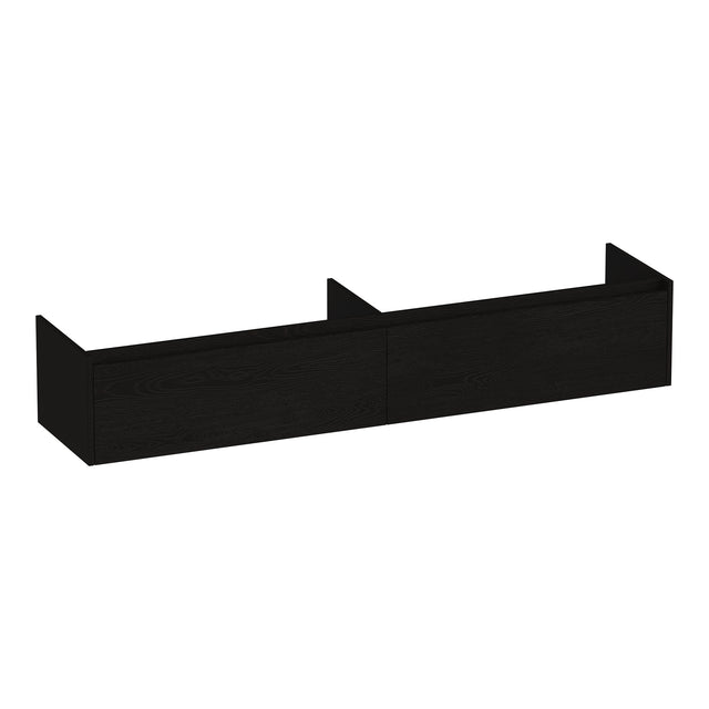 BRAUER Embrace onderkast 200 met 2 softclose lades greeploos en 2 sifon uitsparingen Timber Black OK-EM200TB