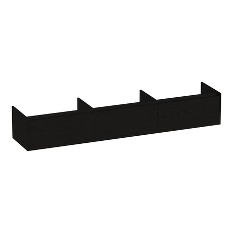 BRAUER Embrace onderkast 220 met 3 softclose lades greeploos en 0 sifon uitsparingen Timber Black OK-EM220TB
