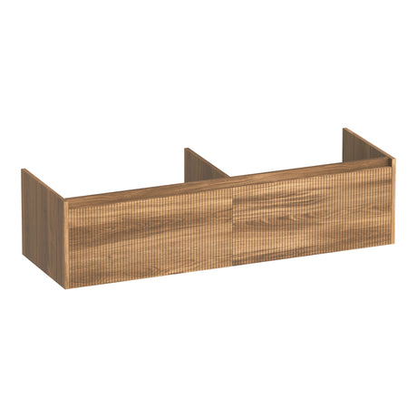 BRAUER Embrace Wavy onderkast 140 met 2 softclose lades greeploos en 2 sifon uitsparingen Honey OK-EMW140HO