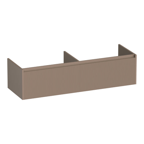 BRAUER Embrace Wavy onderkast 140 met 2 softclose lades greeploos en 2 sifon uitsparingen mat mokka OK-EMW140MM