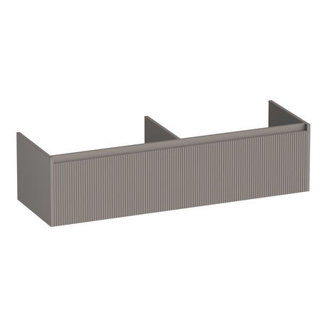 BRAUER Embrace Wavy onderkast 140 met 2 softclose lades greeploos en 2 sifon uitsparingen mat taupe OK-EMW140MT