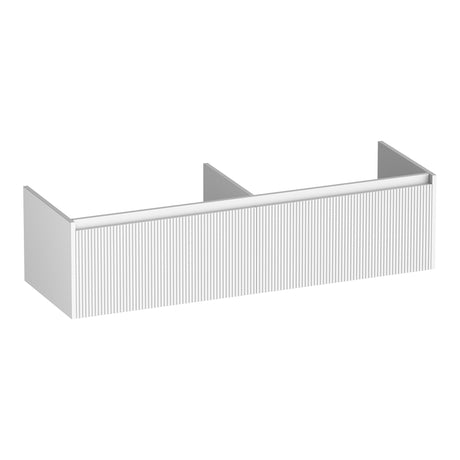 BRAUER Embrace Wavy onderkast 140 met 2 softclose lades greeploos en 2 sifon uitsparingen mat wit OK-EMW140MW
