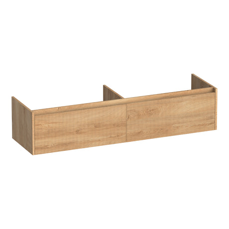 BRAUER Embrace Wavy onderkast 160 met 2 softclose lades greeploos en 2 sifon uitsparingen Forest Tan OK-EMW160FT