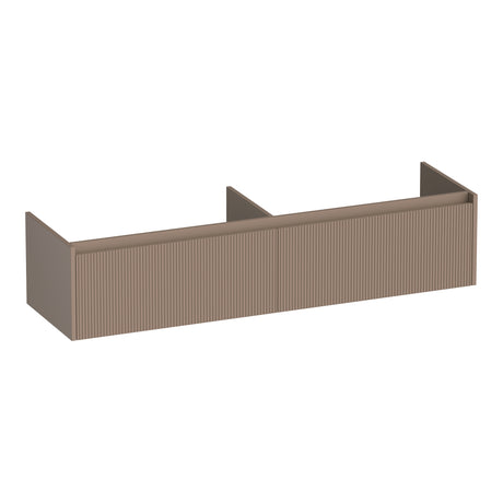 BRAUER Embrace Wavy onderkast 160 met 2 softclose lades greeploos en 2 sifon uitsparingen mat mokka OK-EMW160MM