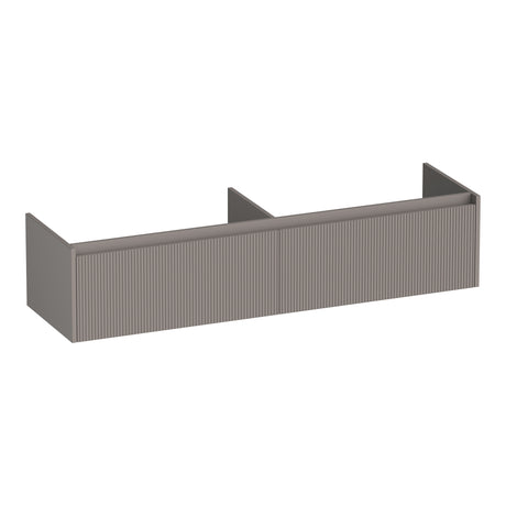 BRAUER Embrace Wavy onderkast 160 met 2 softclose lades greeploos en 2 sifon uitsparingen mat taupe OK-EMW160MT