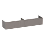 BRAUER Embrace Wavy onderkast 200 met 2 softclose lades greeploos en 2 sifon uitsparingen mat taupe OK-EMW200MT