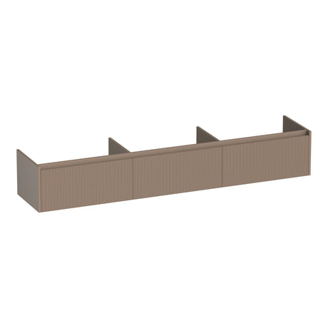 BRAUER Embrace Wavy onderkast 220 met 3 softclose lades greeploos en 0 sifon uitsparingen mat mokka OK-EMW220MM